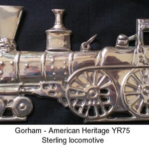 1976 Locomotive Steam Engine Sterling Silver Christmas Ornament for American Heritage