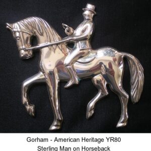 1979 Man on Horseback Sterling Silver Christmas Ornament for American Heritage