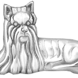 Yorkshire Terrier Sterling Silver Pedigree Dog Lapel Pin by Hand and Hammer