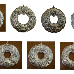 Wallace Wreaths Complete Set of 7 from 1994 - 2000 Sterling Christmas Ornaments