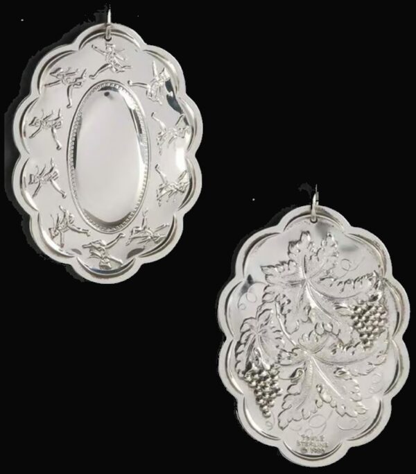 1980 Ten Lords A Leaping Sterling Christmas Ornament by Towle 10th Edition