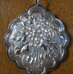 1984 Hawthorne Flower Sterling Christmas Ornament by Towle 2nd Edition