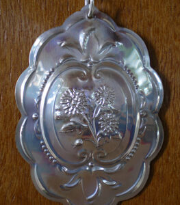 1991 Chrysanthemum Flower Sterling Christmas Ornament by Towle 8th Edition
