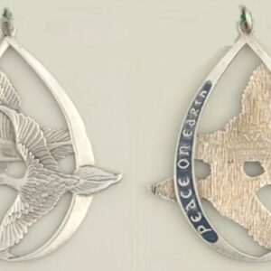 1972 Peace Dove Sterling Silver Christmas Ornament by Wallace Silversmiths 2nd Edition