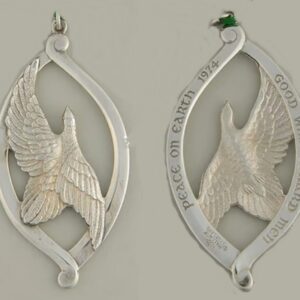 1974 Peace Dove Sterling Silver Christmas Ornament by Wallace Silversmiths 4th Edition
