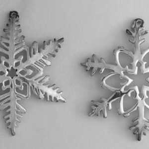 1977 Boxed set of 2 Silver Plated Snowflakes by Reed and Barton