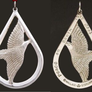 1977 Peace Dove Sterling Silver Christmas Ornament by Wallace Silversmiths 7th Edition