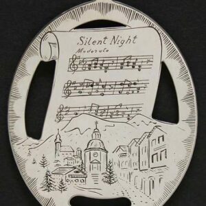 1977 Songs Silent Night Sterling Silver Christmas Ornament by Lunt 2nd Edition
