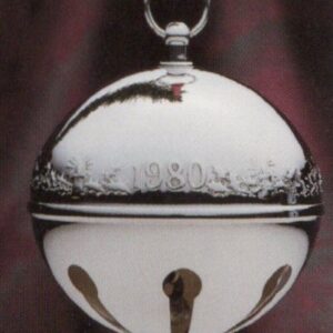1980 Silver Plated Sleigh Bell Christmas Ornament by Wallace