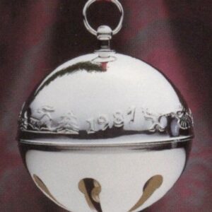 1987 Silver Plated Sleigh Bell Christmas Ornament by Wallace