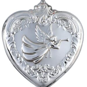 ​​1994 Grande Baroque Heart Angel Sterling Silver Christmas Ornament by Wallace 3rd Edition