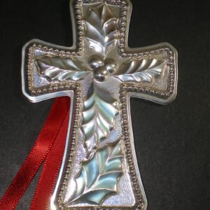 1994 Towle Cross with Holly Sterling Silver Christmas Ornament 1st Edition