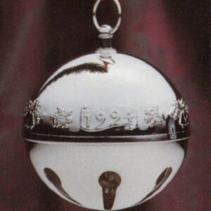 1994 Silver Plated Sleigh Bell Christmas Ornament by Wallace