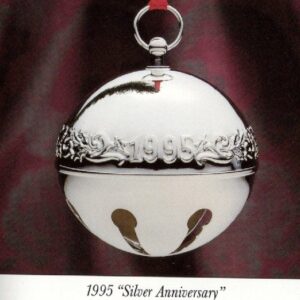 1995 Silver Plated Sleigh Bell Christmas Ornament by Wallace