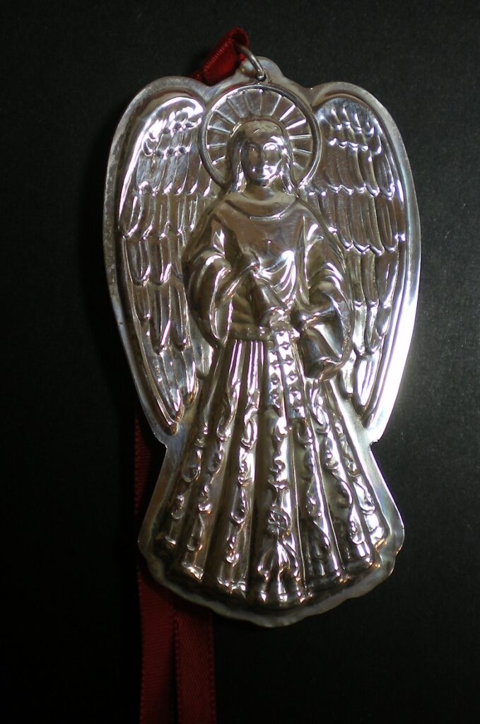1996 Towle Angel with Bells Sterling Silver Christmas Ornament 6th Edition