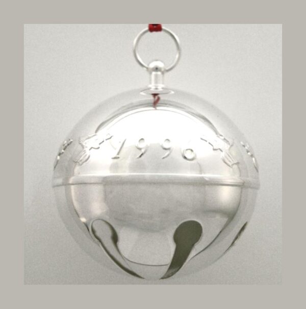 1996 Silver Plated Sleigh Bell Christmas Ornament by Wallace