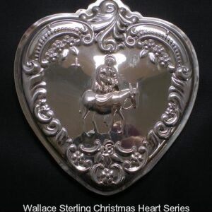 ​​1999 Grande Baroque Heart Flight to Egypt Sterling Silver Christmas Ornament by Wallace 8th Edition