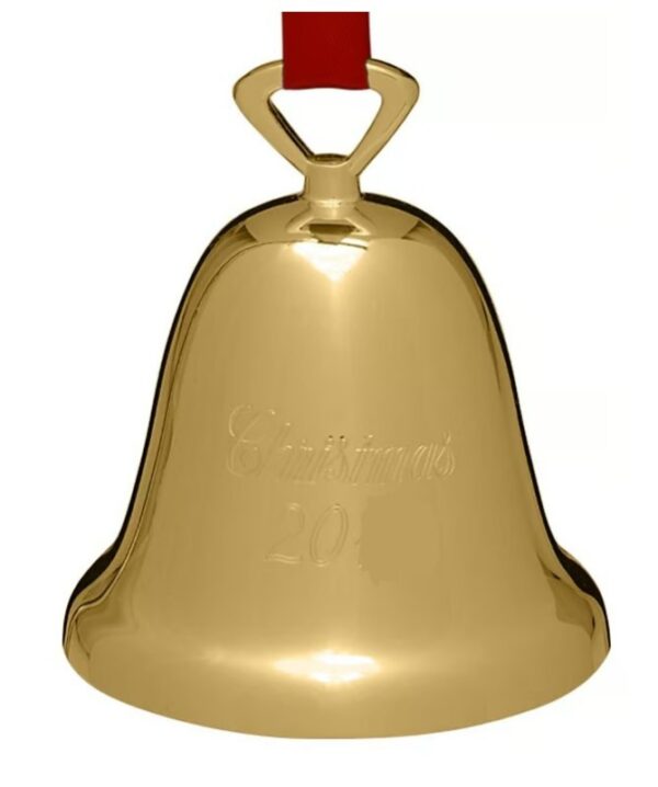 2000 Gold Plated Christmas Bell Ornament by Reed and Barton