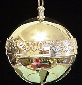 2000 Silver Plated Sleigh Bell Christmas Ornament by Wallace