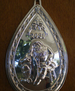 2001 Santa Joy Sterling Christmas Ornament by Waterford