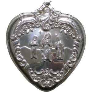 ​2002 Grande Baroque Heart Magi Wisemen Sterling Silver Christmas Ornament by Wallace 11th Edition