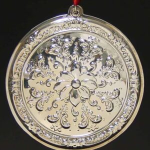2002 Towle Old Master Rosette Flower Sterling Christmas Ornament 1st Edition