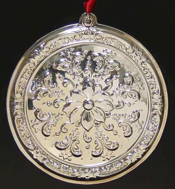 2002 Towle Old Master Rosette Flower Sterling Christmas Ornament 1st Edition