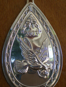 2003 Peace Dove Joy Sterling Christmas Ornament by Waterford