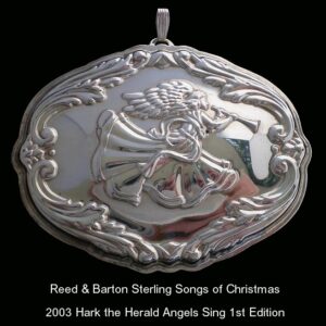 2003 Reed and Barton Song Hark The Herald Angel Sterling Christmas Ornament 1st Edition