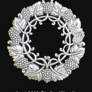 2003 Harvest Wreath Sterling Silver Christmas Ornament by Lunt
