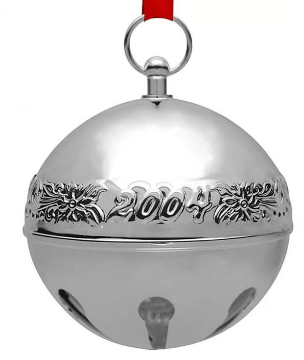 2004 Silver Plated Sleigh Bell Christmas Ornament by Wallace