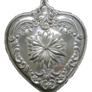 ​2005 Grande Baroque Heart Rosette Flower Sterling Silver Christmas Ornament by Wallace 14th Edition