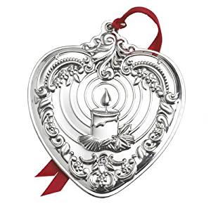 ​2006 Grande Baroque Heart Candle Sterling Silver Christmas Ornament by Wallace 15th Edition