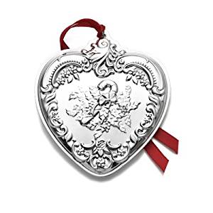 ​2008 Grande Baroque Heart Candy Cane Sterling Silver Christmas Ornament by Wallace 17th Edition
