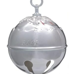 2008 Reed and Barton 3-D Holly Bell Silver Plated Christmas Ornament 33rd Edition