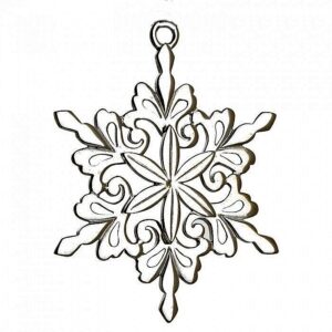 2013 Snowflake Sterling Silver Christmas Ornament by Lunt 25th Edition