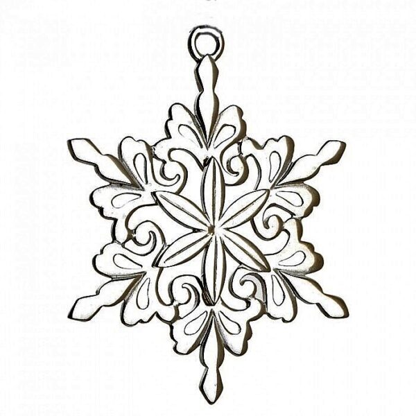 2013 Snowflake Sterling Silver Christmas Ornament by Lunt 25th Edition