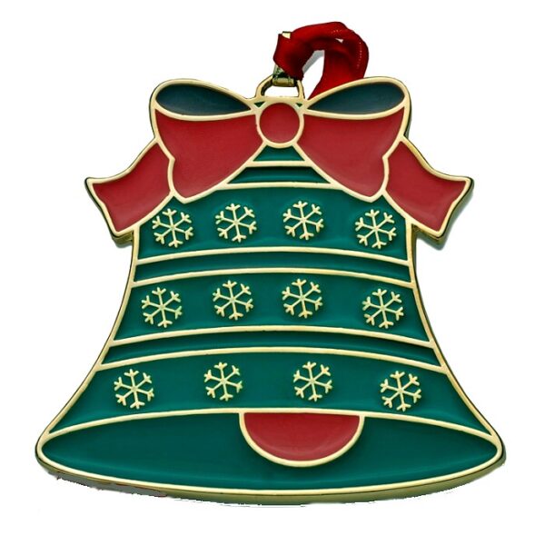 2013 Gold Plated Enameled Bell Christmas Ornament by Wallace 4th Edition