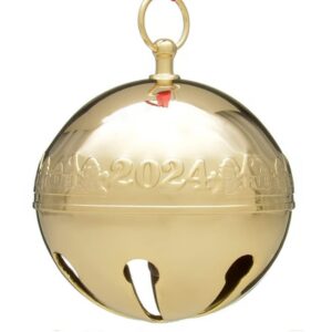 Wallace 3-D Gold Plated Sleigh Bell Christmas Ornaments