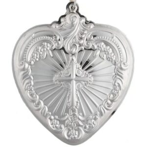 ​2024 Wallace Grande Baroque Heart Cross Sterling Silver Christmas Ornament Wallace 33rd Edition