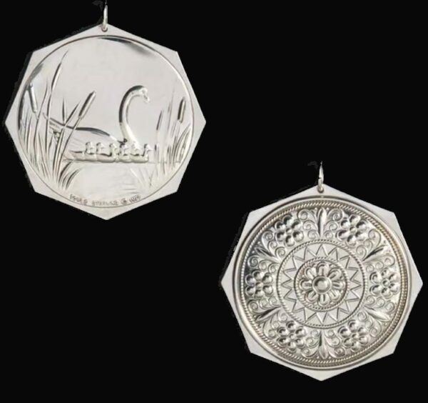 1977 Seven Swans A Swimming Sterling Christmas Ornament by Towle 7th Edition