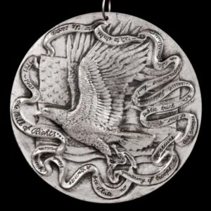 USA Bill of Rights Sterling Silver Christmas Ornament by Sculpture Workshop