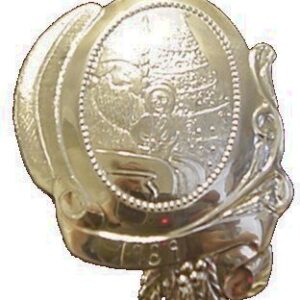 1989 A Visit with Santa Sterling Silver Christmas Ornament by Metal Arts