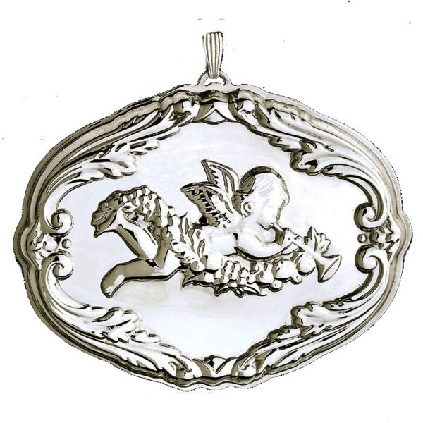 2014 Reed and Barton Song Angels We Have Heard on High Sterling Christmas Ornament 14th Edition