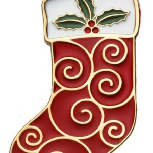 2014 Gold Plated Enameled Stocking Christmas Ornament by Wallace 5th Edition