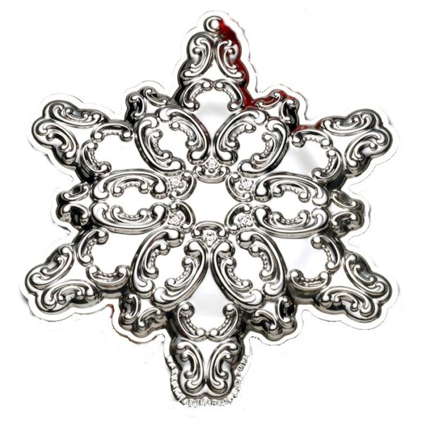 2014 Grande Baroque Snowflake Sterling Silver Christmas Ornament by Wallace 17th Edition