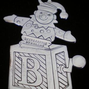 Jack in the Box Sterling Christmas Ornament Pendant by Reed and Barton