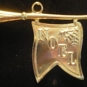 Noel Trumpet Gold Plated Christmas Pendant by Lunt