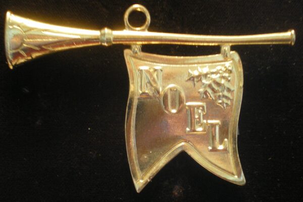 Noel Trumpet Gold Plated Christmas Pendant by Lunt