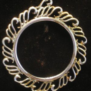 Picture Frame Wreath Silver Plated Christmas Pendant by Lunt